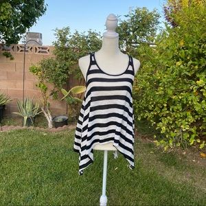 Charlotte Russe Emo Striped High Love Tank Top